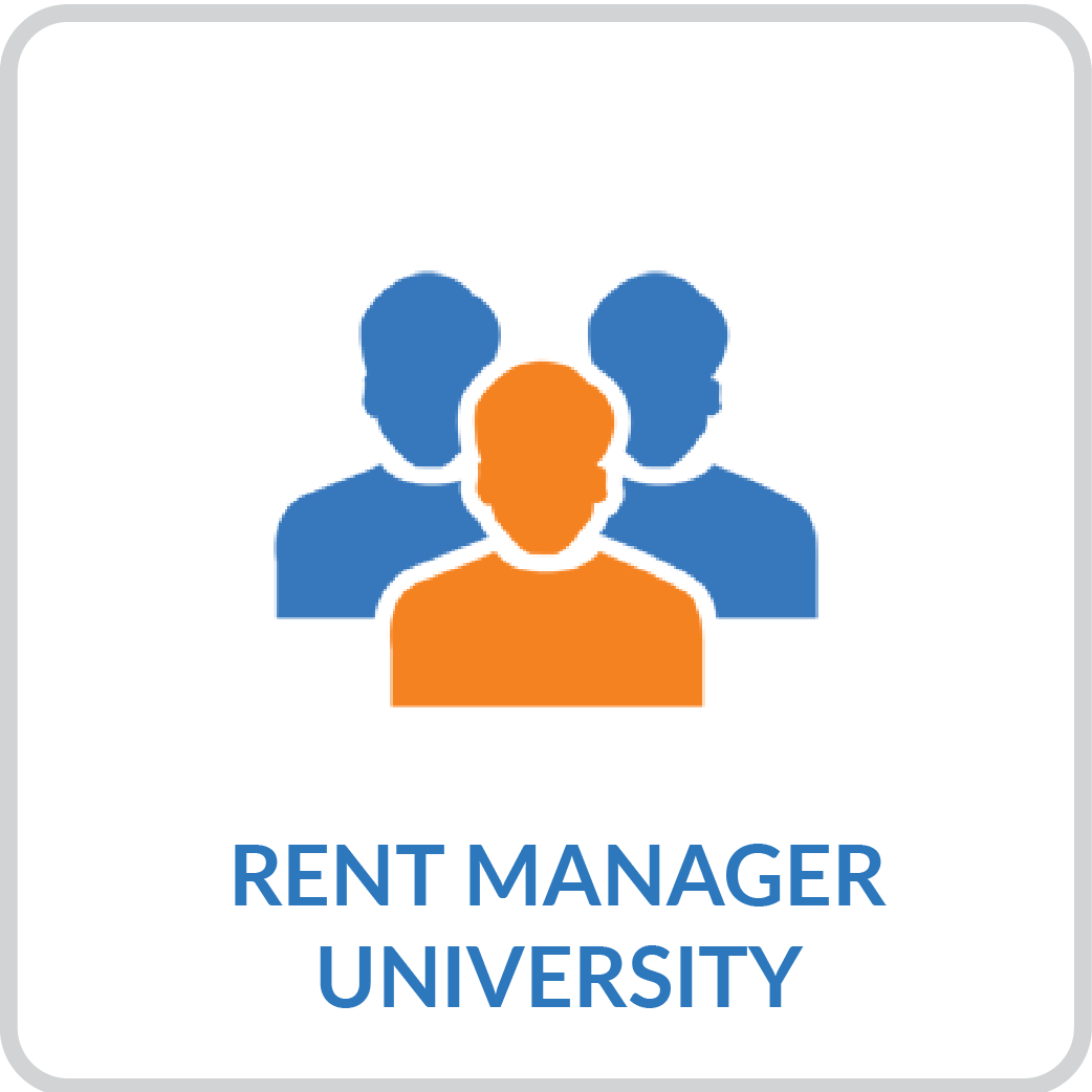 3 people icon with caption rent manager university