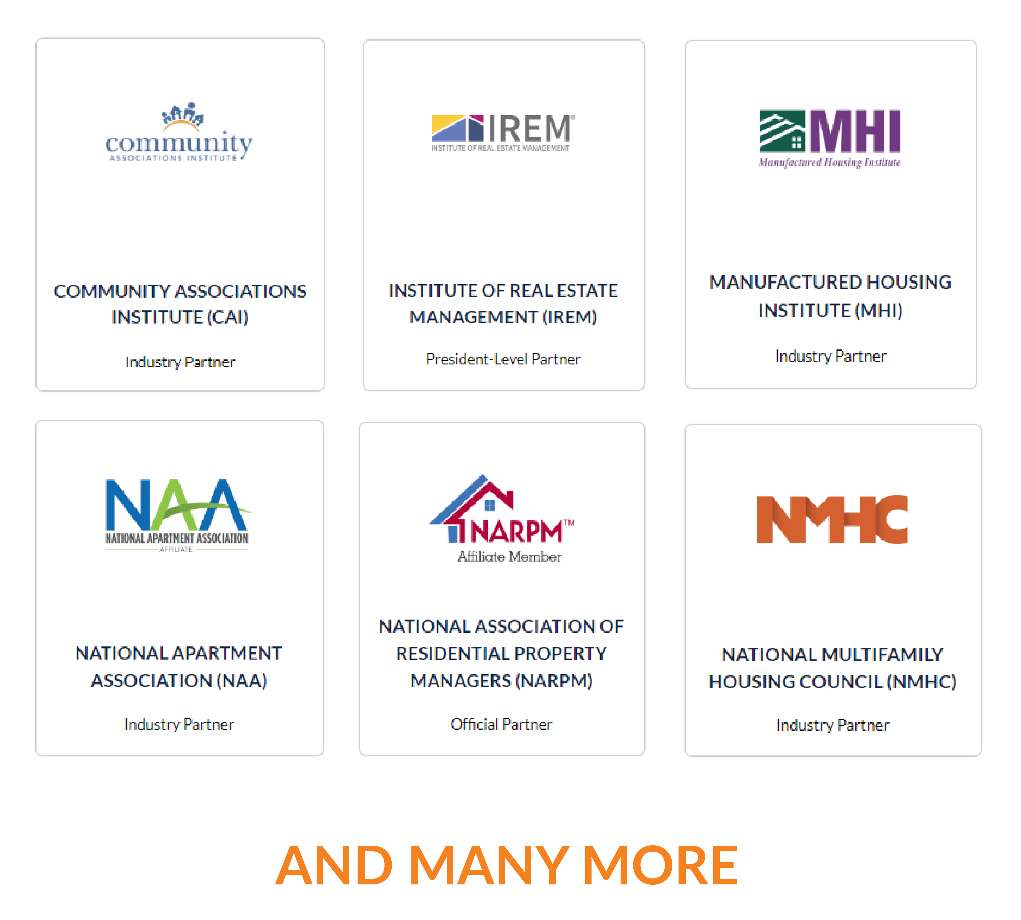 Screenshot of Rent Manager affiliations